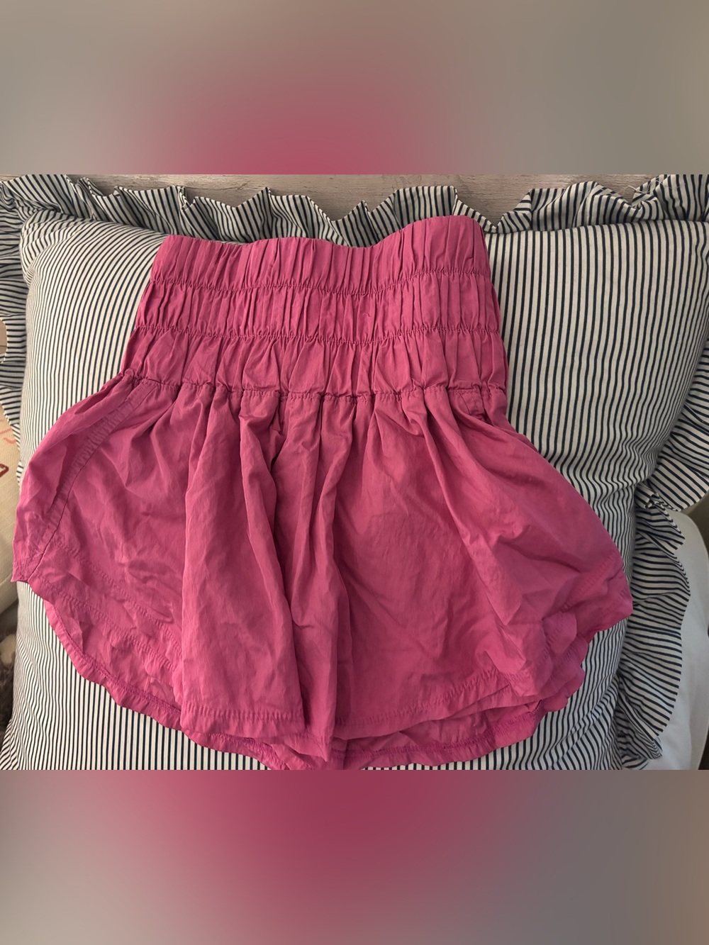 FP Movement by Free People Hot Pink Smocked Waist Mini Skort